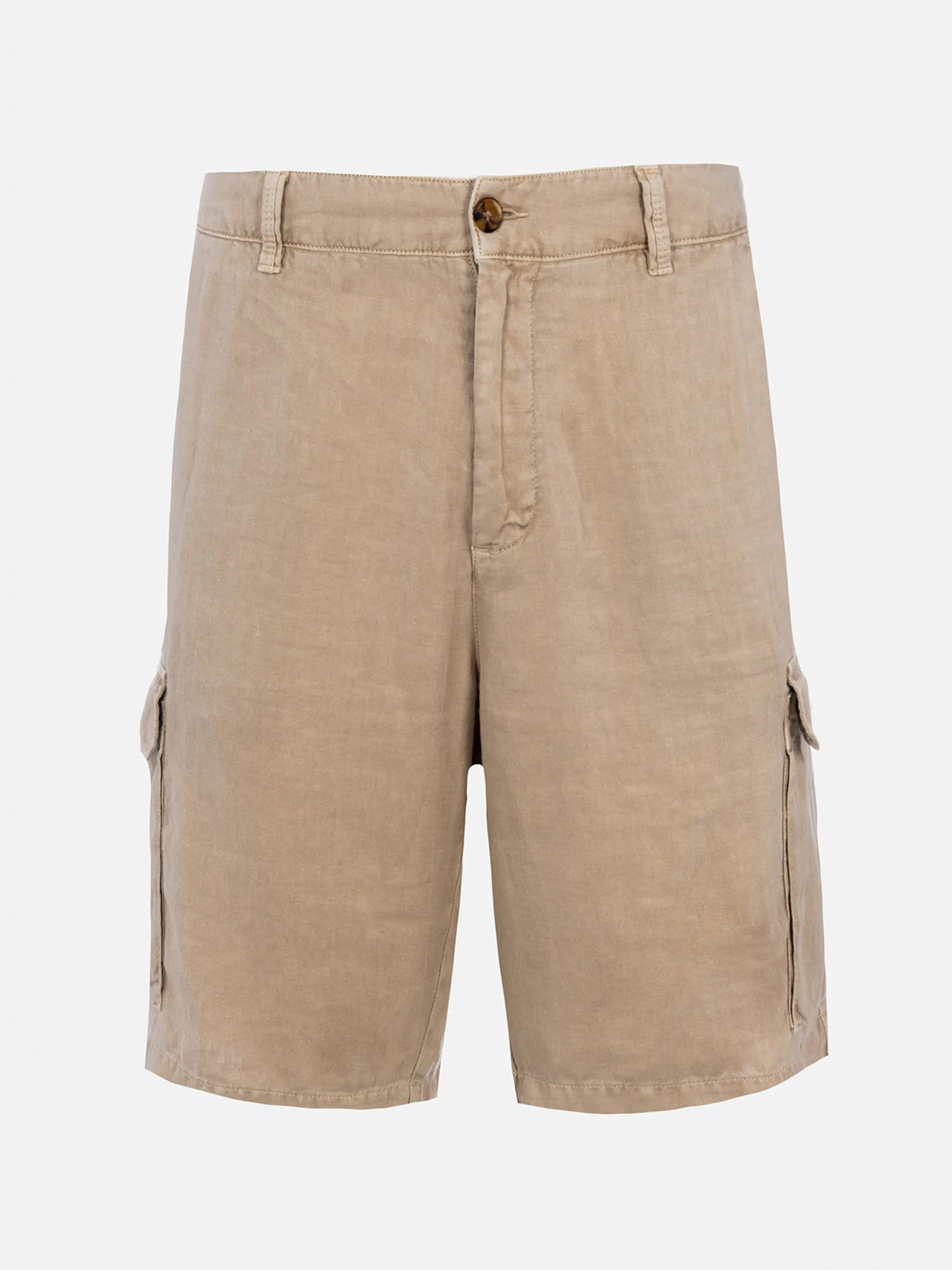 Herren beige Leinen-Bermudashorts Rodi