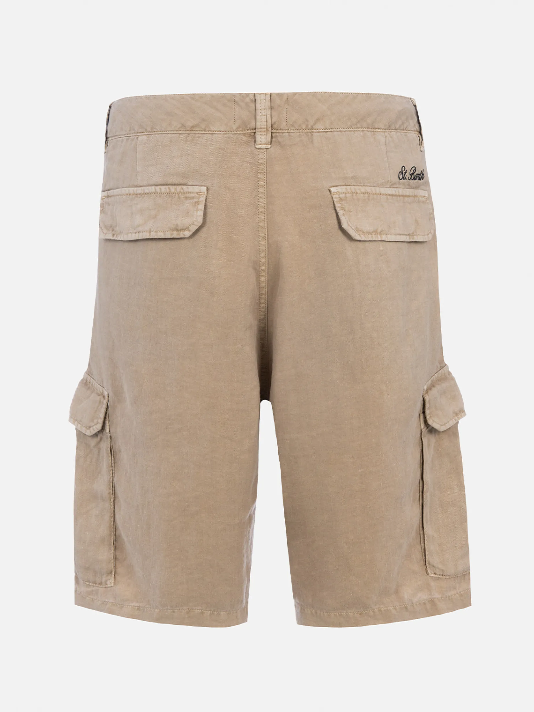 Herren beige Leinen-Bermudashorts Rodi