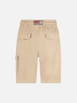 Herren beige Leinen-Bermuda Marseille