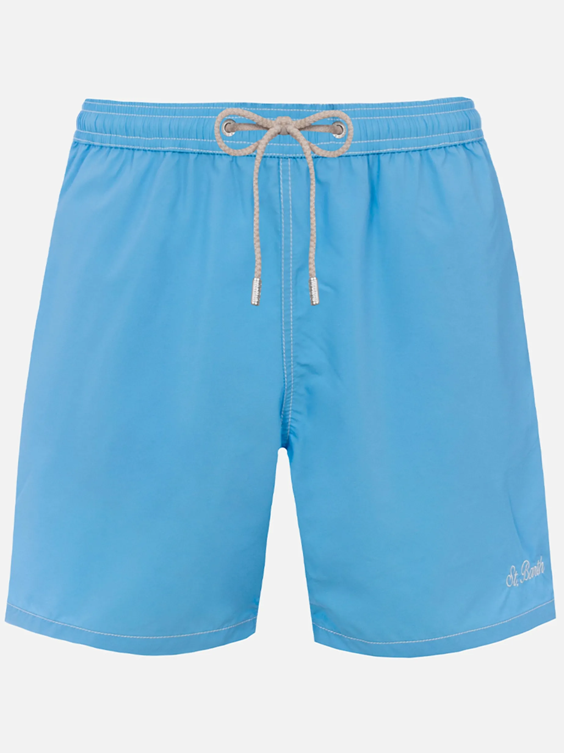 Herren himmelblaue mittellange Badeshorts Patmos