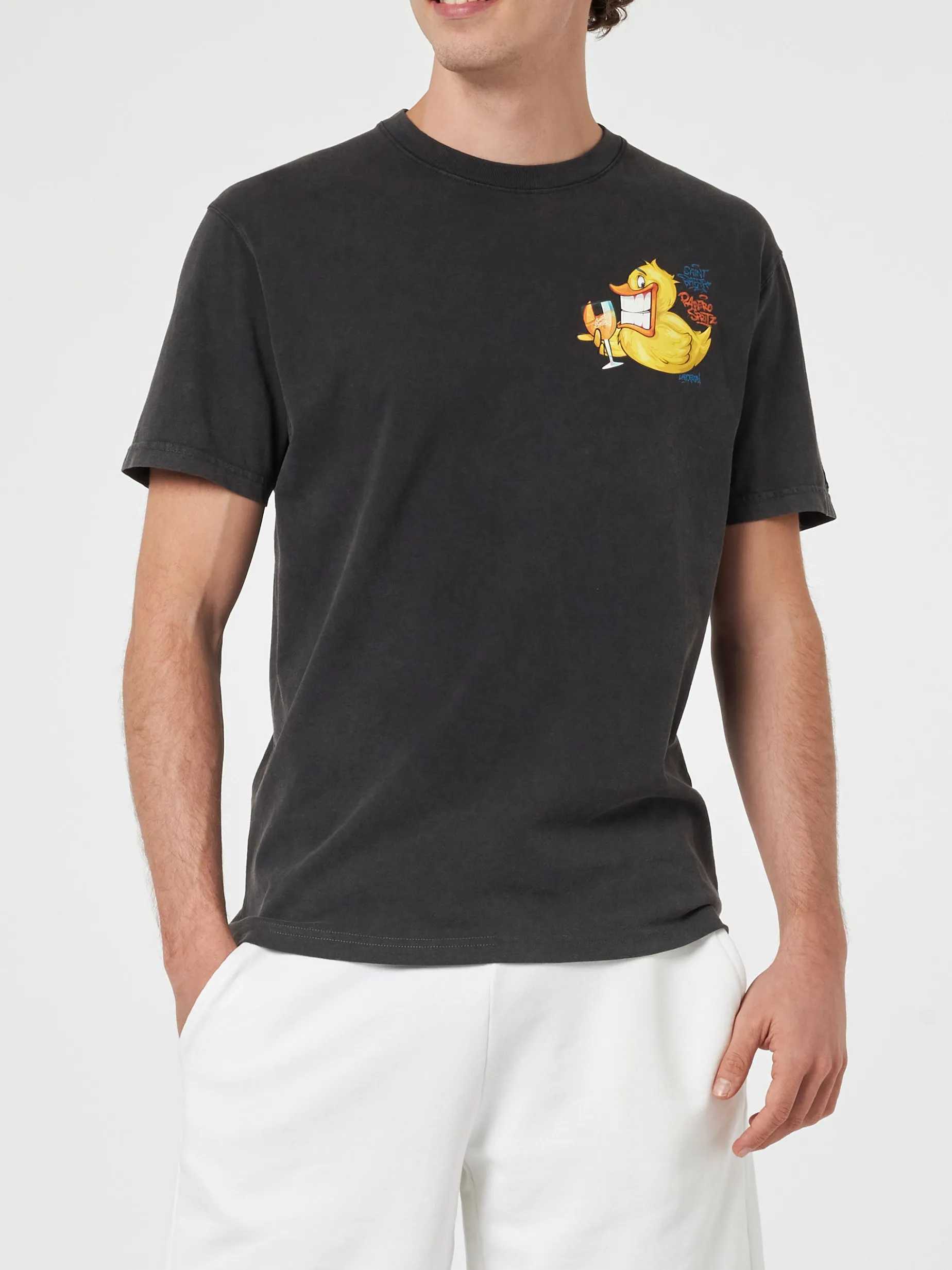 Herren Vintage-Baumwoll-T-Shirt Jack mit Ducky Cryptopuppets-Aufdruck | CRYPTOPUPPET-SONDERAUSGABE