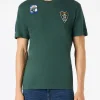 Herren waldgrünes T-Shirt mit Aufnähern