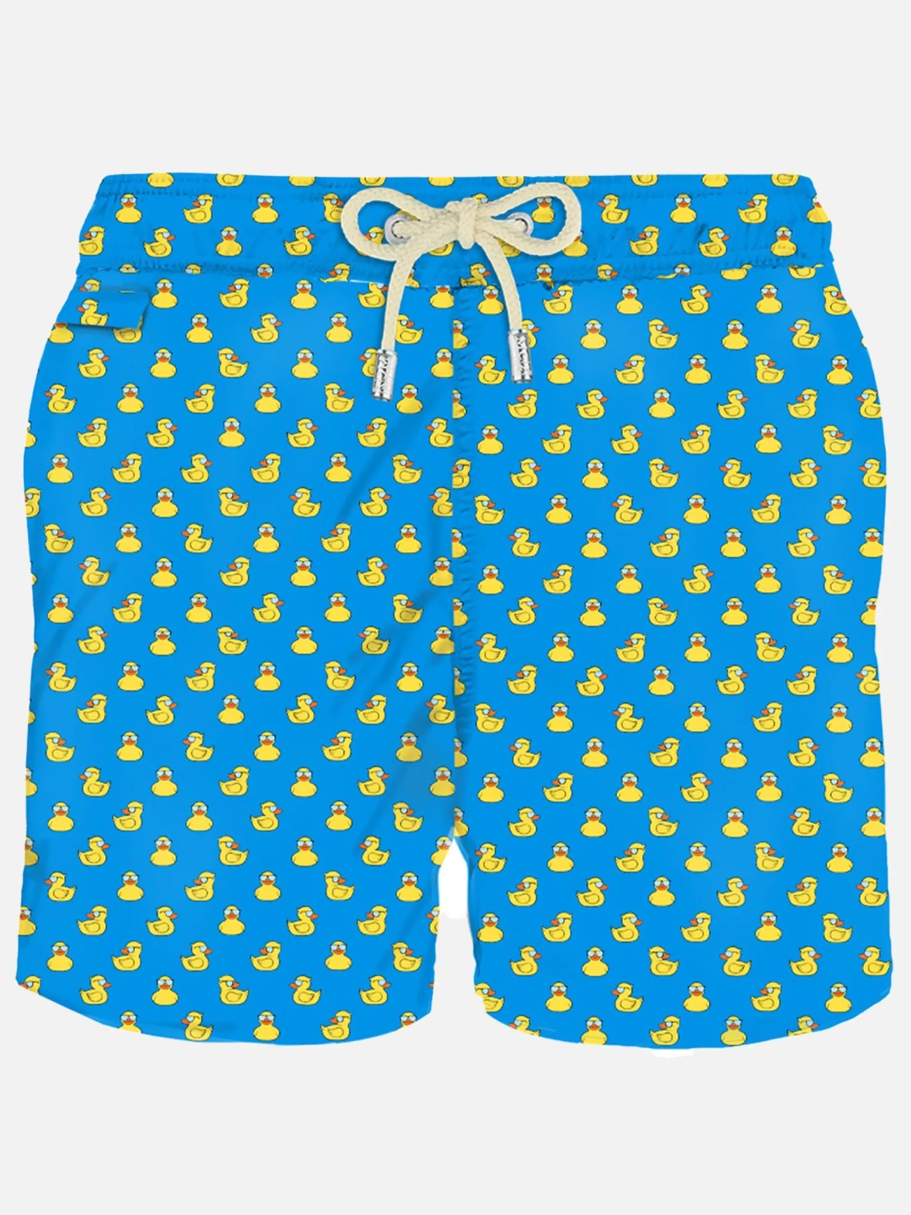 Herren-Badeshorts aus leichtem Stoff mit Entenmuster