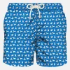 Herren-Badeshorts aus leichtem Stoff mit Bullterrier-Print