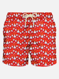 Herren-Badeshorts aus leichtem Stoff mit Tequila-Aufdruck
