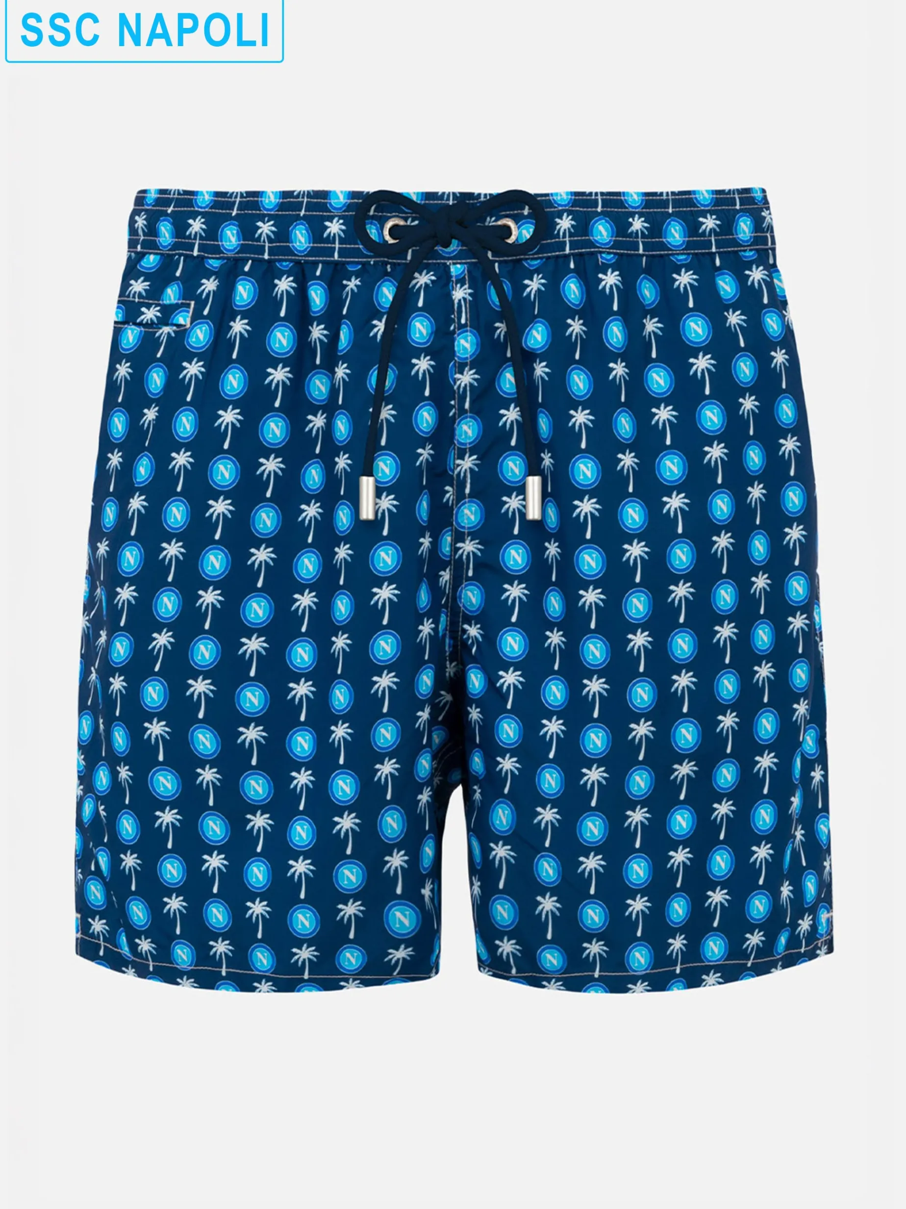 Herren-Badeshorts aus leichtem Stoff mit Napoli-Logo-Print | SSC NAPOLI SONDEREDITION