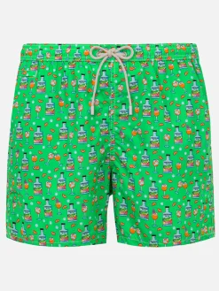 Herren-Badeshorts aus leichtem Stoff mit Gin-Print | PORTOFINO DRY GIN SONDEREDITION