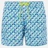 Herren-Badeshorts aus leichtem Stoff mit Padelschläger-Aufdruck