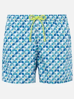 Herren-Badeshorts aus leichtem Stoff mit Padelschläger-Aufdruck