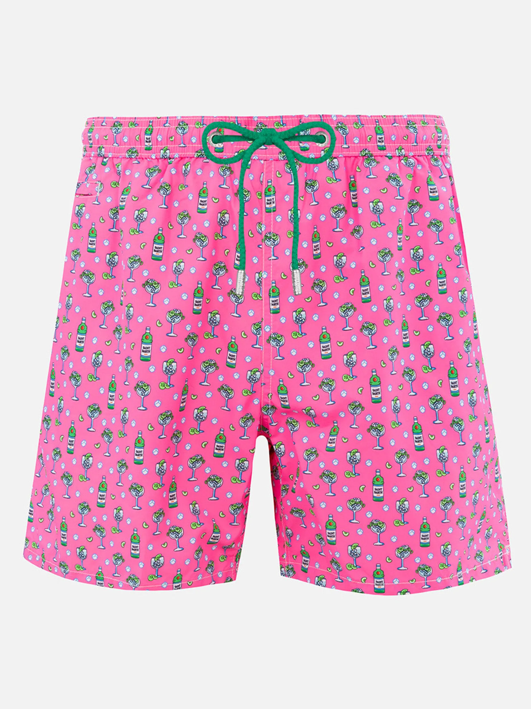 Herren-Badeshorts aus leichtem Stoff Lighting Micro Fantasy mit Eis- und Cocktail-Print