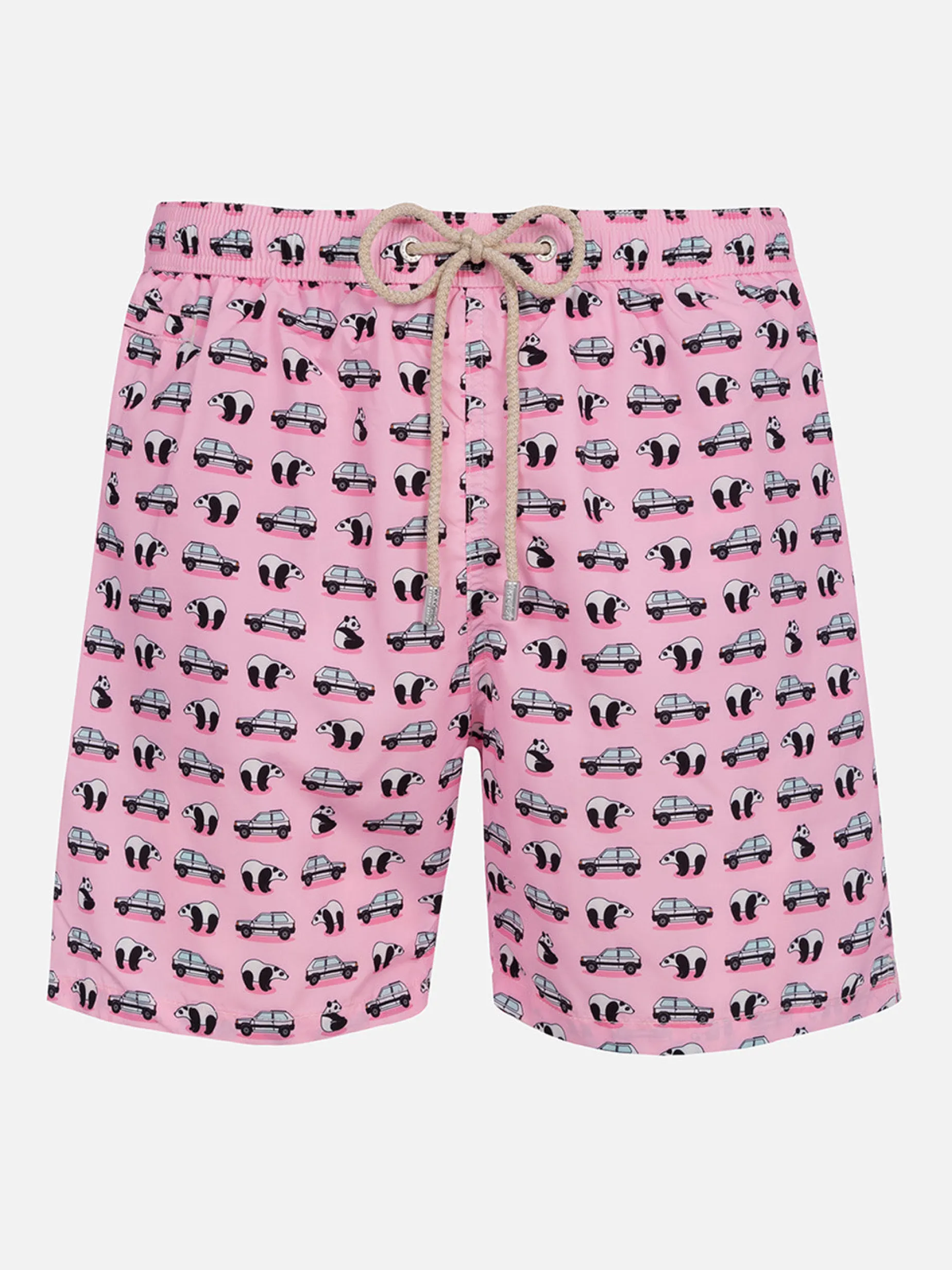 Herren-Badeshorts aus leichtem Stoff Lighting Micro Fantasy mit Panda und Panda-Aufdruck | PANDA-SONDERAUSGABE