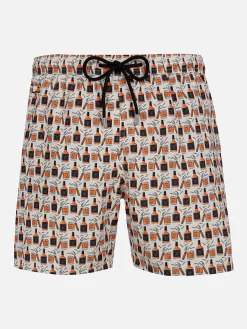 Herren-Badeshorts aus leichtem Stoff Lighting Micro Fantasy mit Whiskey- und Zigarren-Aufdruck