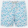 Herren-Badeshorts aus leichtem Stoff mit Quallen-Print