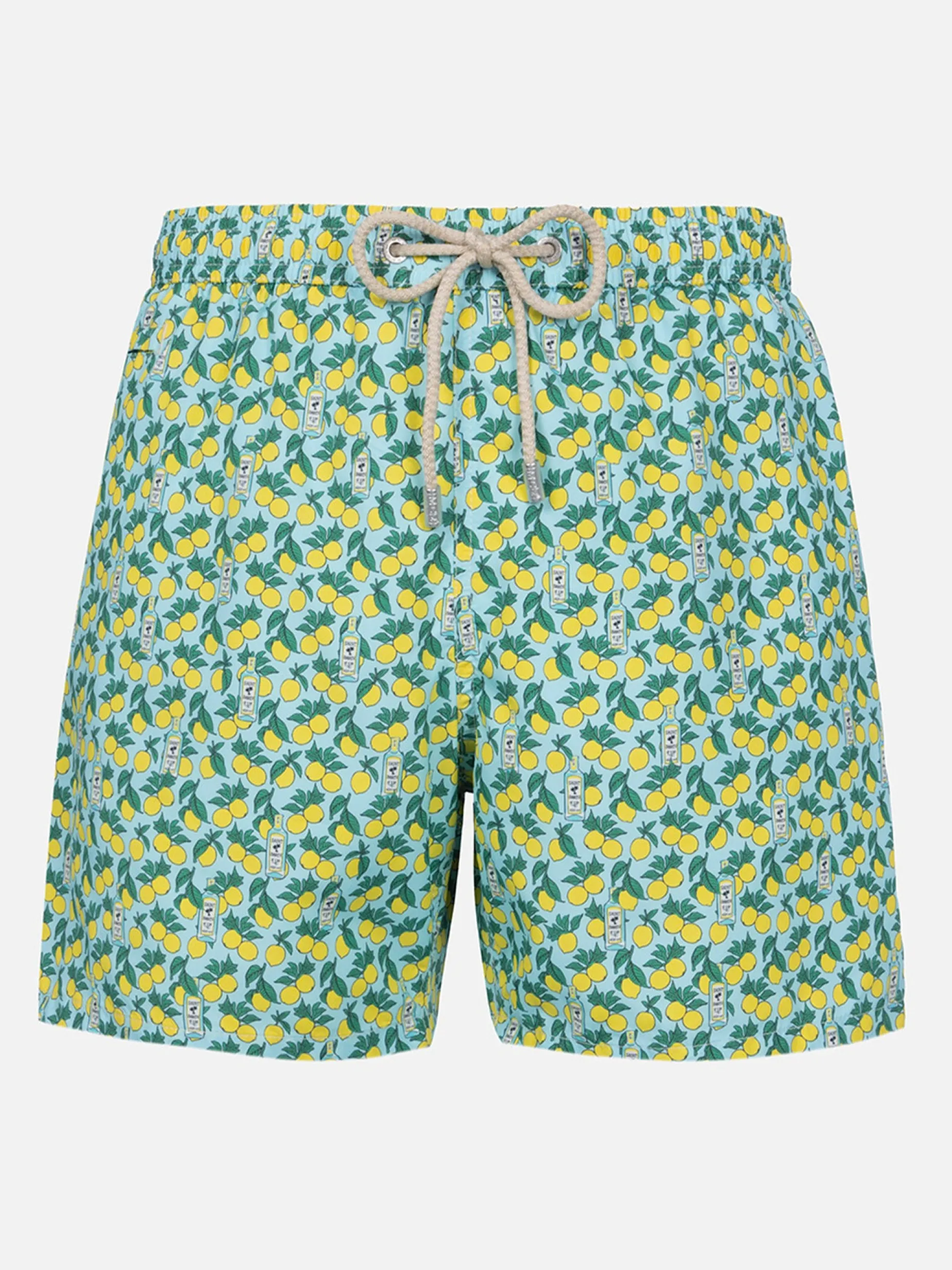 Herren-Badeshorts aus leichtem Stoff Lighting Micro Fantasy mit Gin- und Zitronen-Print