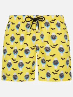 Herren-Badeshorts aus leichtem Stoff Lighting mit Uhrenaufdruck