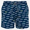 Herren-Badeshorts aus leichtem Stoff mit Yacht-Print
