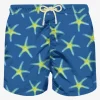 Herren-Badeshorts aus leichtem Stoff mit Marine-Print