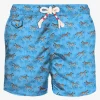 Herren-Badeshorts aus leichtem Stoff mit Zebramuster