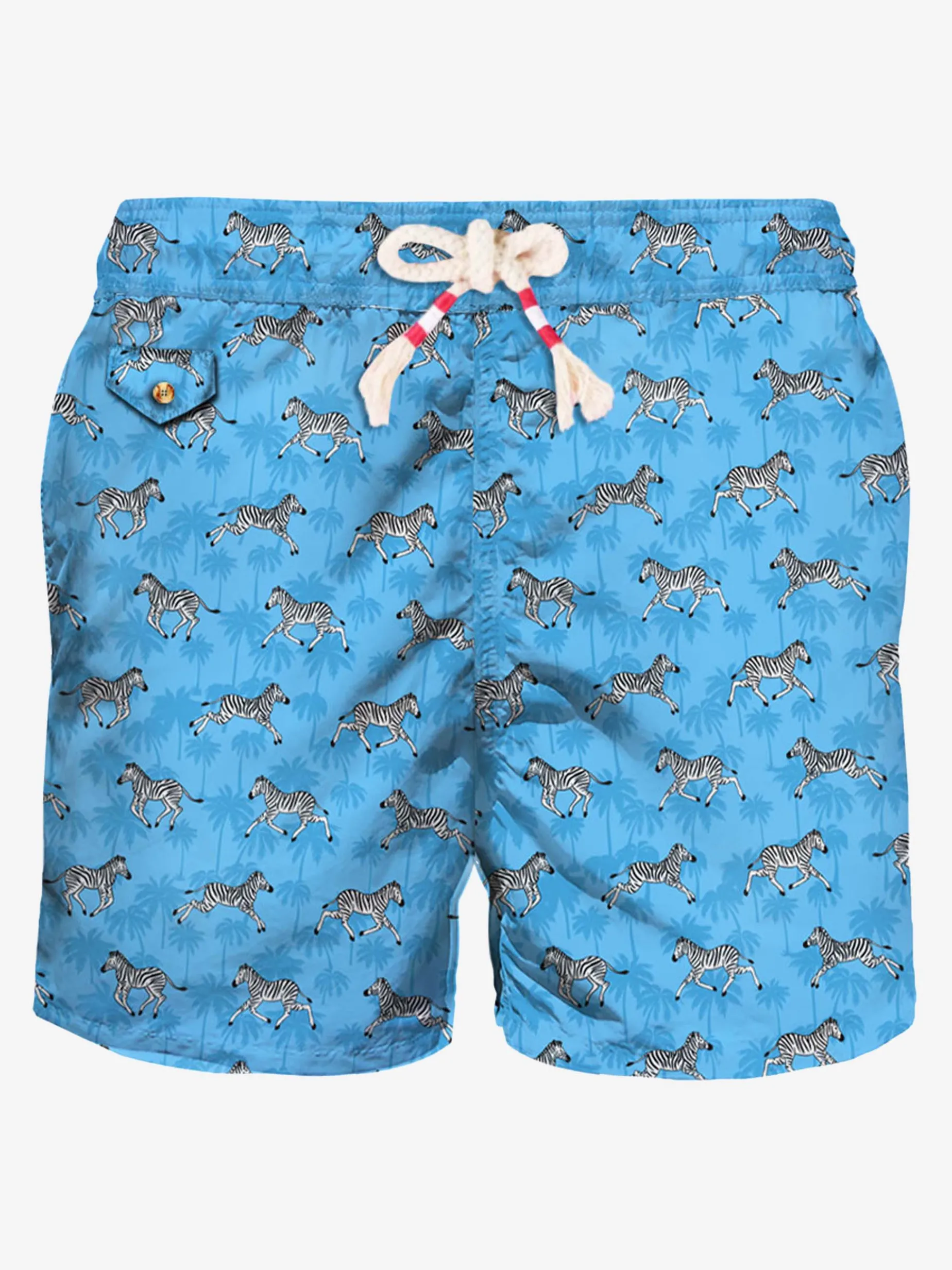 Herren-Badeshorts aus leichtem Stoff mit Zebramuster