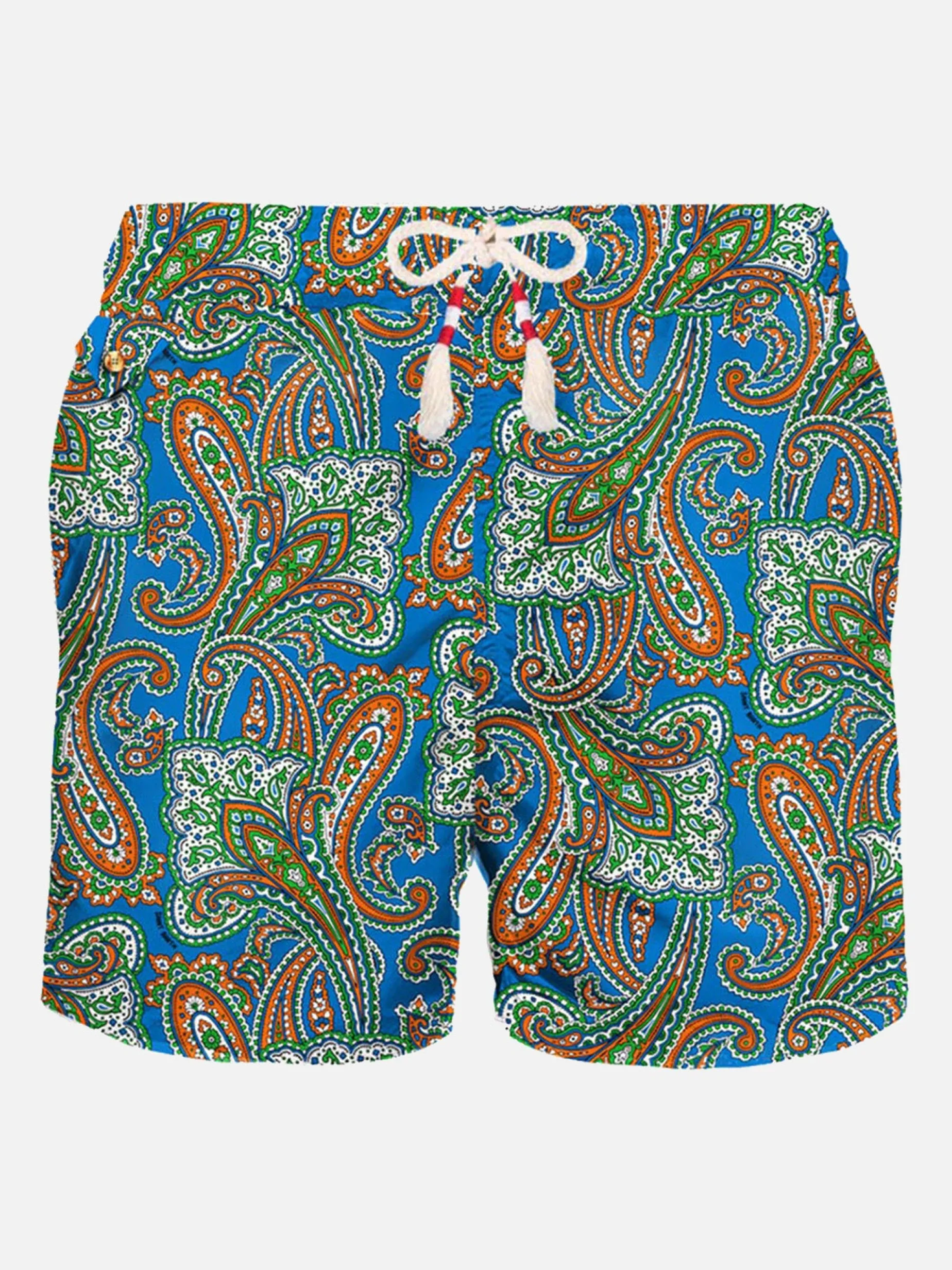 Herren-Badeshorts aus leichtem Stoff mit Paisley-Print