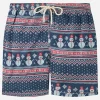 Herren-Badeshorts aus leichtem Stoff mit Schneemann-Print
