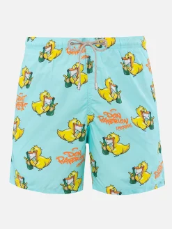 Herren-Badeshorts aus leichtem Stoff Lighting mit Cryptopuppets-Aufdruck | CRYPTOPUPPET-SONDERAUSGABE