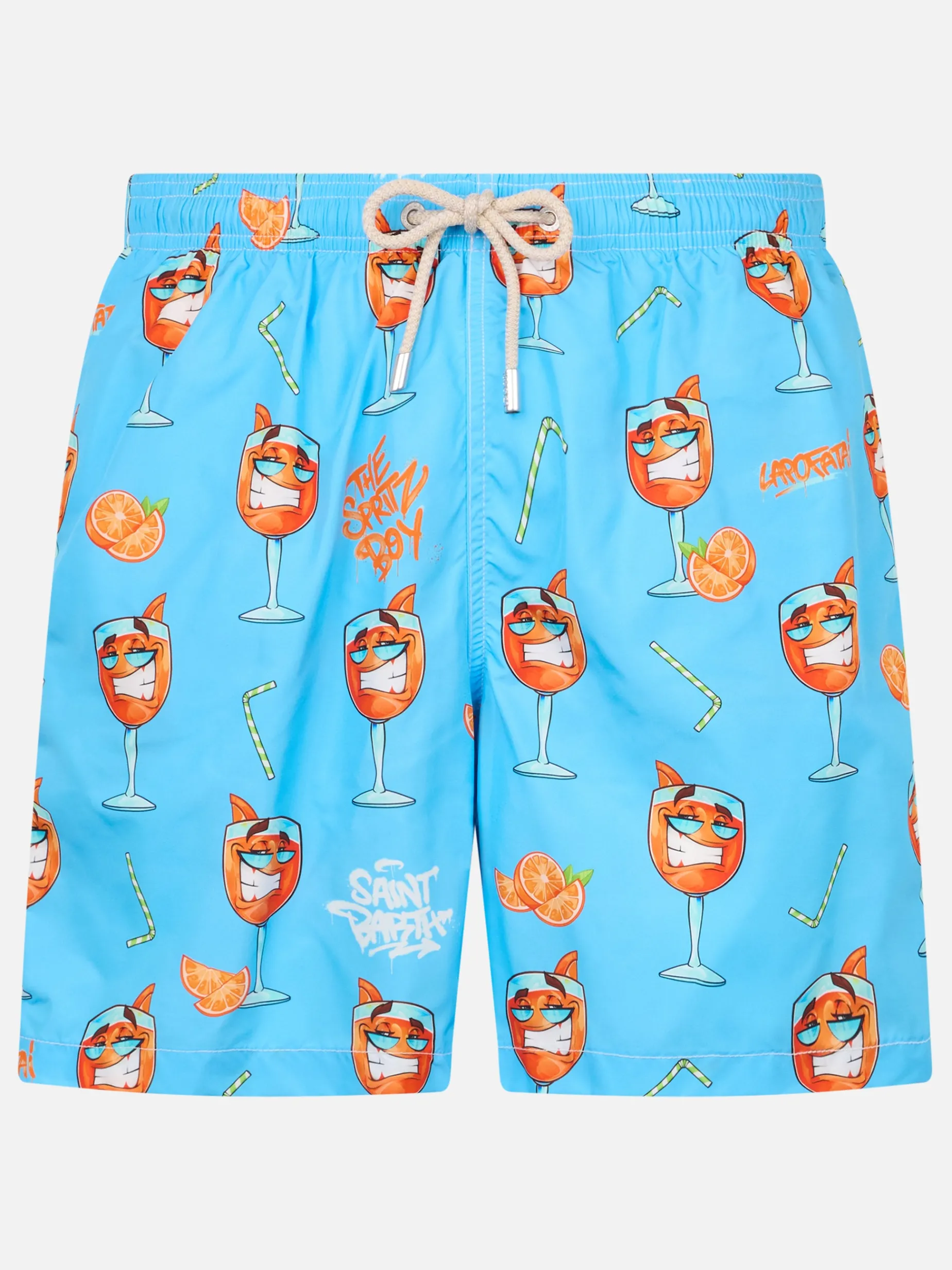 Herren-Badeshorts aus leichtem Stoff Lighting mit Cryptopuppets-Aufdruck | CRYPTOPUPPET-SONDERAUSGABE