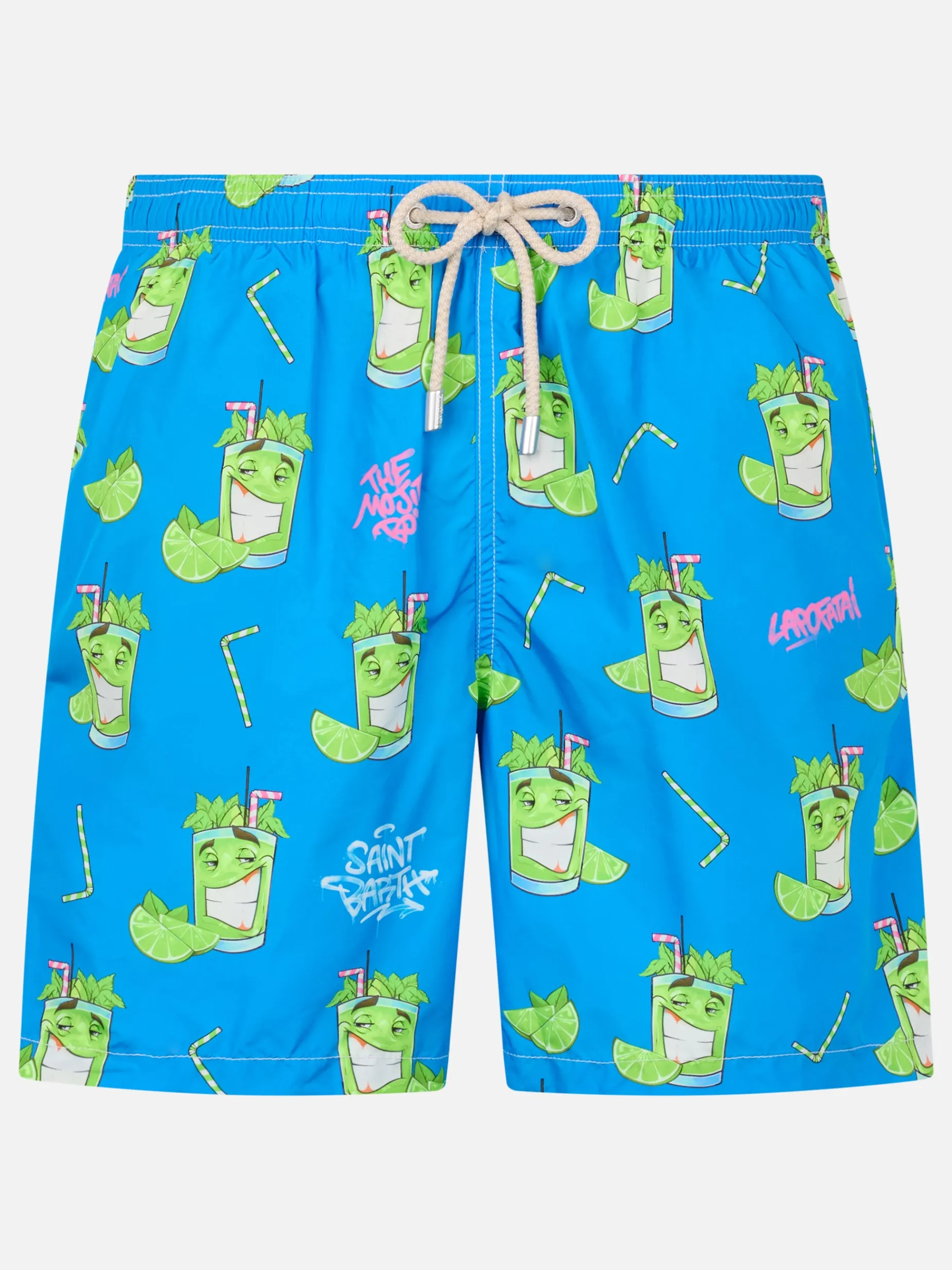 Herren-Badeshorts aus leichtem Stoff Lighting mit Cryptopuppets-Aufdruck | CRYPTOPUPPET-SONDERAUSGABE