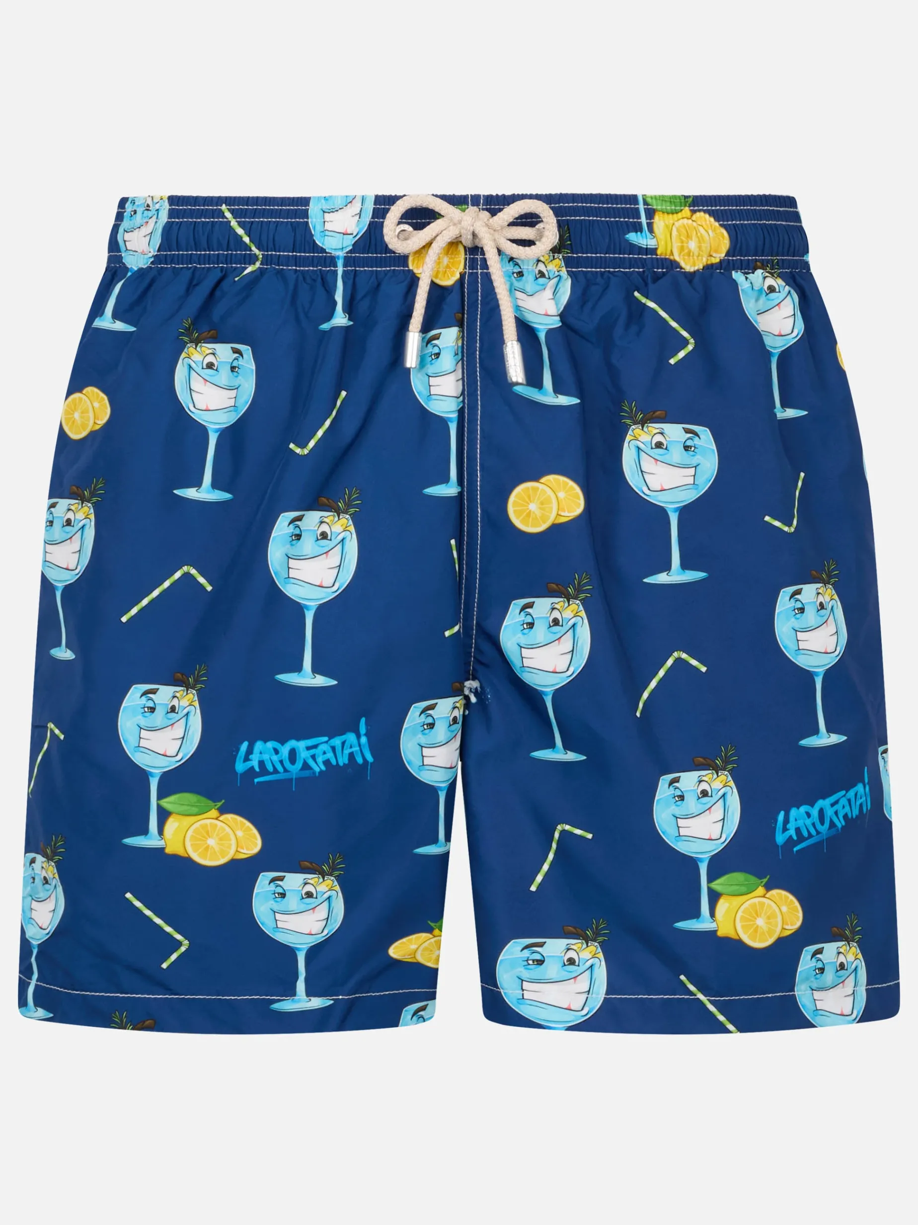Herren-Badeshorts aus leichtem Stoff Lighting mit Cryptopuppets-Aufdruck | CRYPTOPUPPET-SONDERAUSGABE