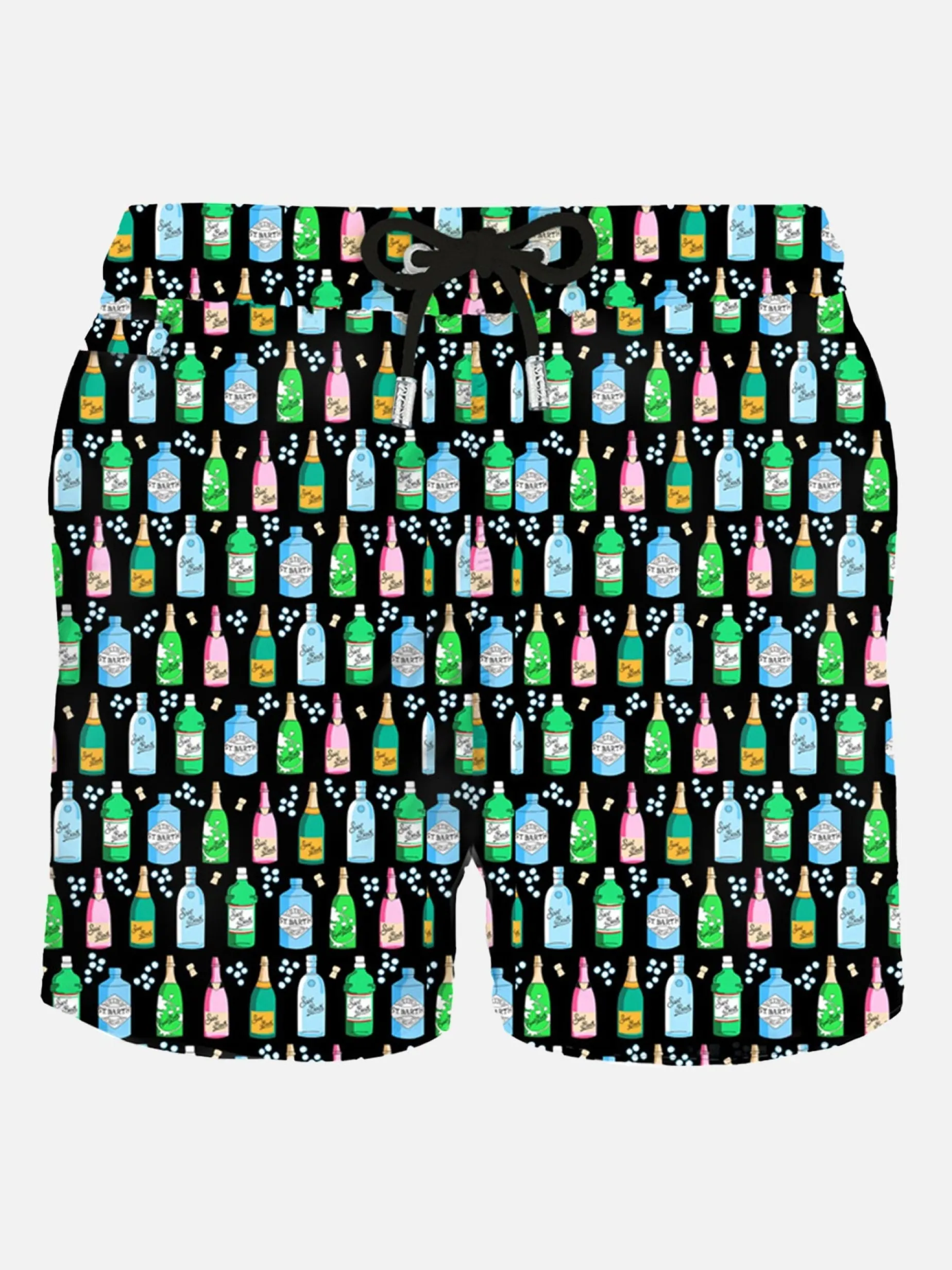 Herren-Badeshorts aus leichtem Stoff mit Bollicine-Aufdruck