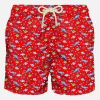 Herren-Badeshorts aus leichtem Stoff mit Taucheraufdruck