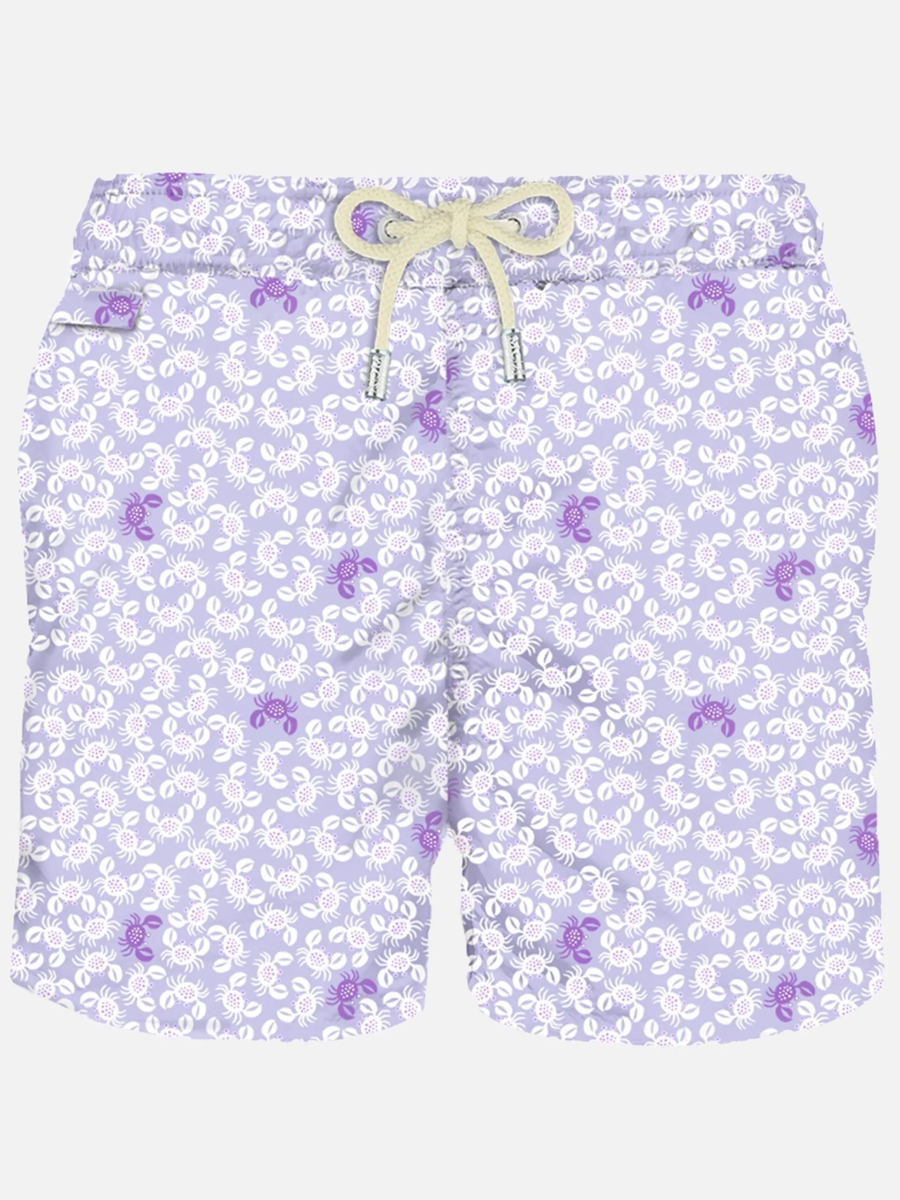 Herren-Badeshorts aus leichtem Stoff mit Krabbenprint