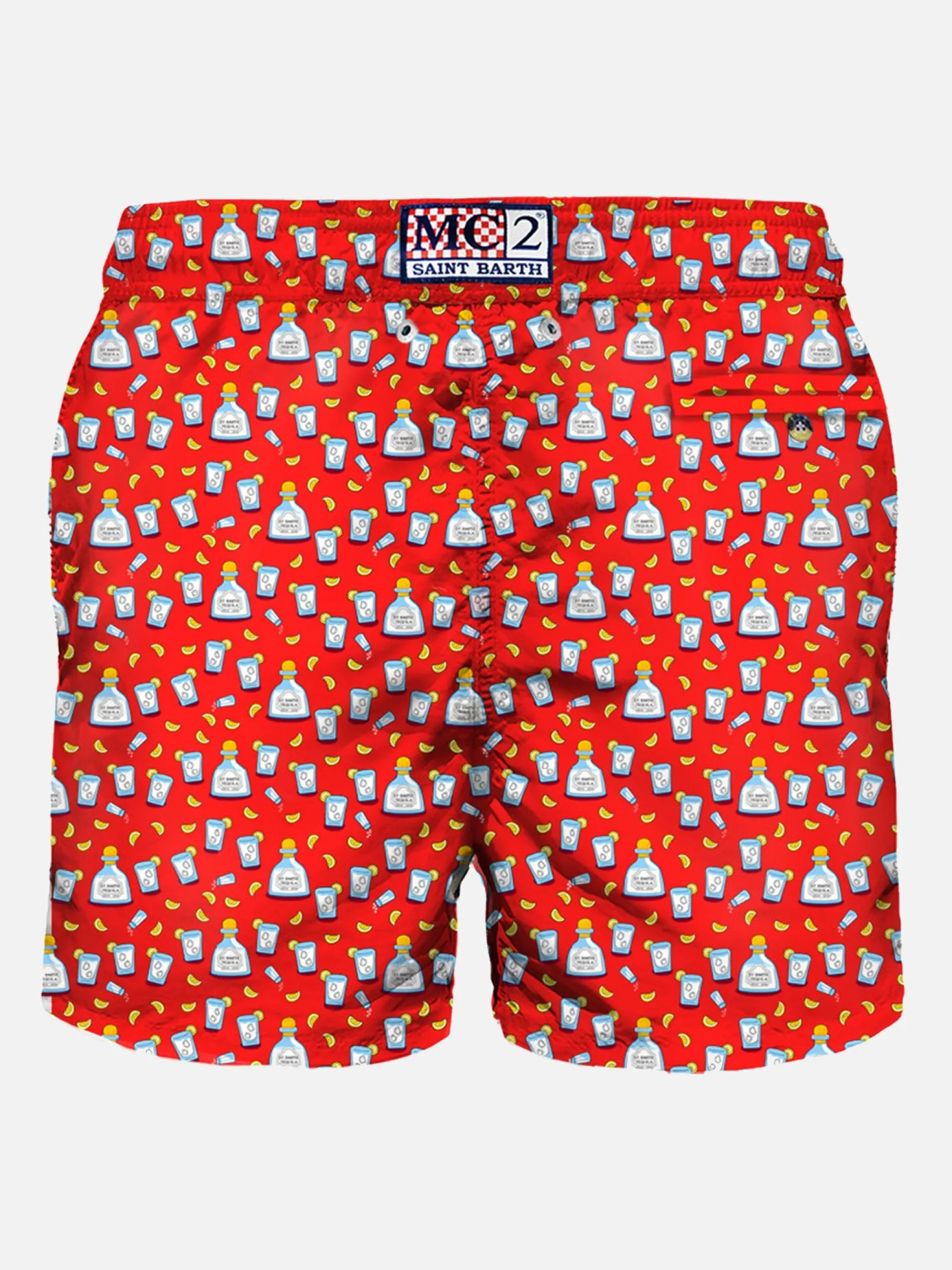 Herren-Badeshorts aus leichtem Stoff mit Tequila-Aufdruck