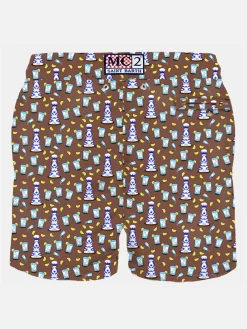 Herren-Badeshorts aus leichtem Stoff mit Tequila-Aufdruck