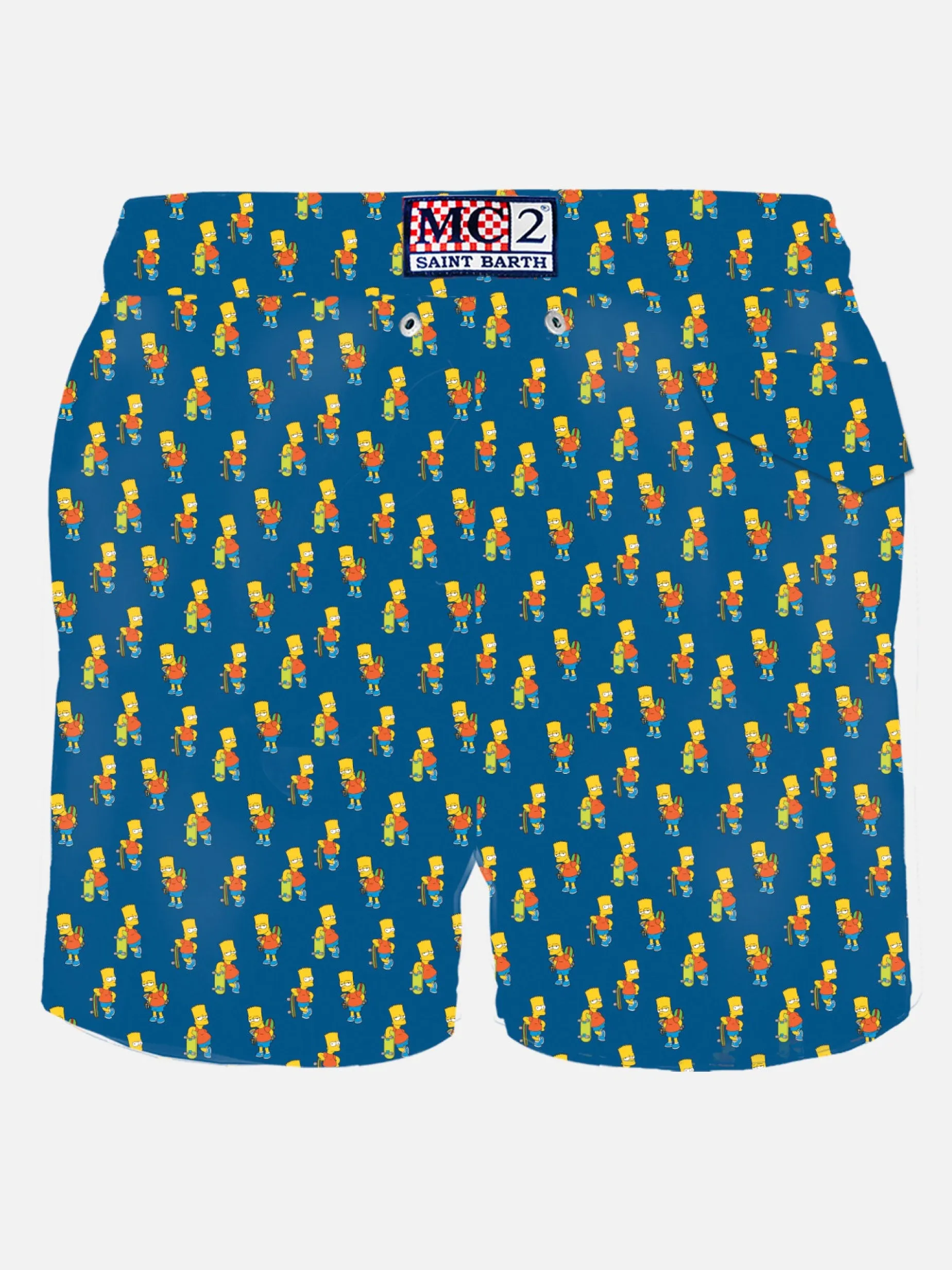 Herren-Badeshorts aus leichtem Stoff mit Skater-Bart-Aufdruck | DIE SIMPSONS-SONDERAUSGABE