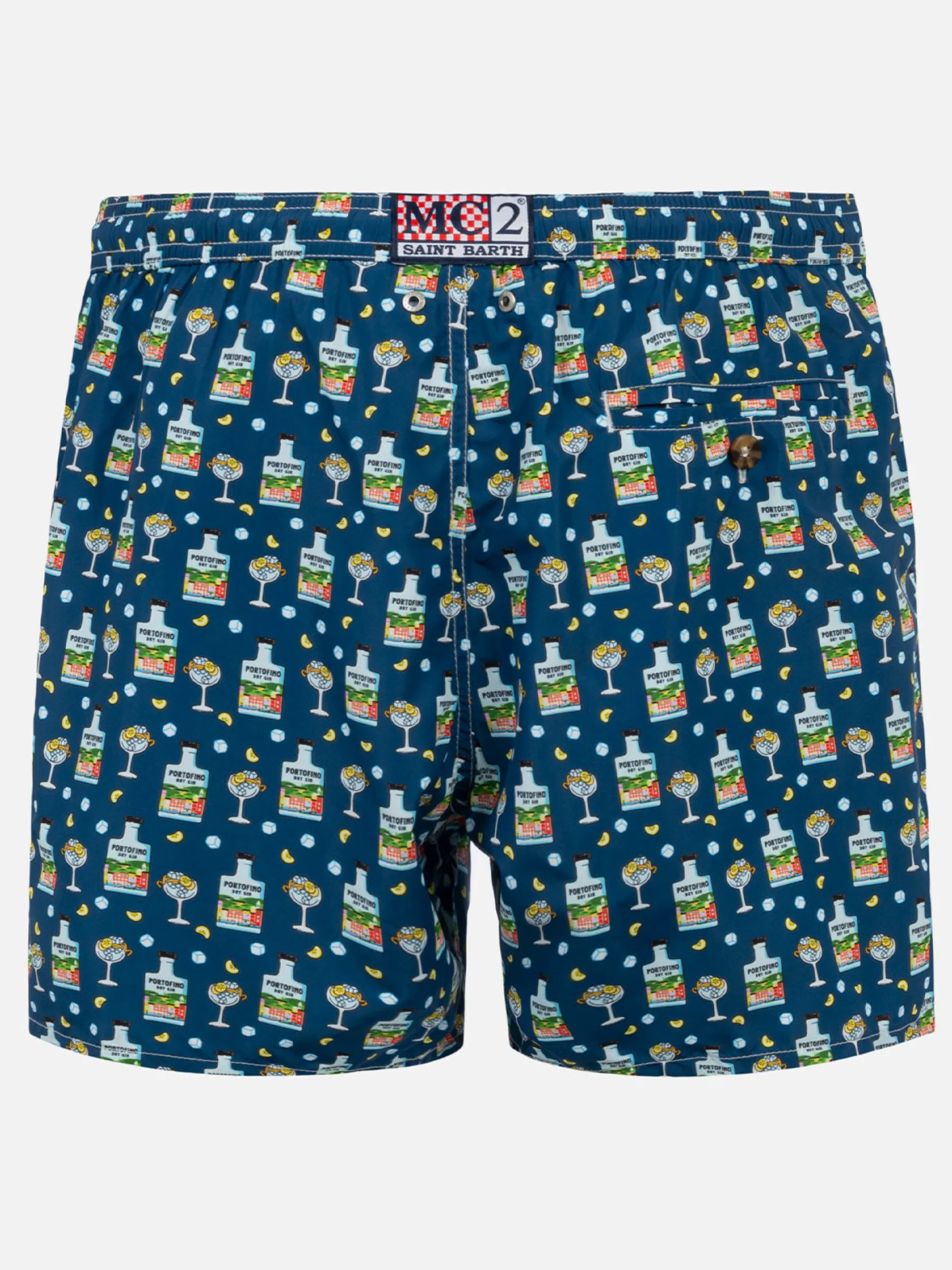 Herren-Badeshorts aus leichtem Stoff mit Portofino-Gin-Print | PORTOFINO DRY GIN SONDEREDITION