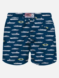 Herren-Badeshorts aus leichtem Stoff mit Magnum Marine-Print | MAGNUM MARINE SONDEREDITION
