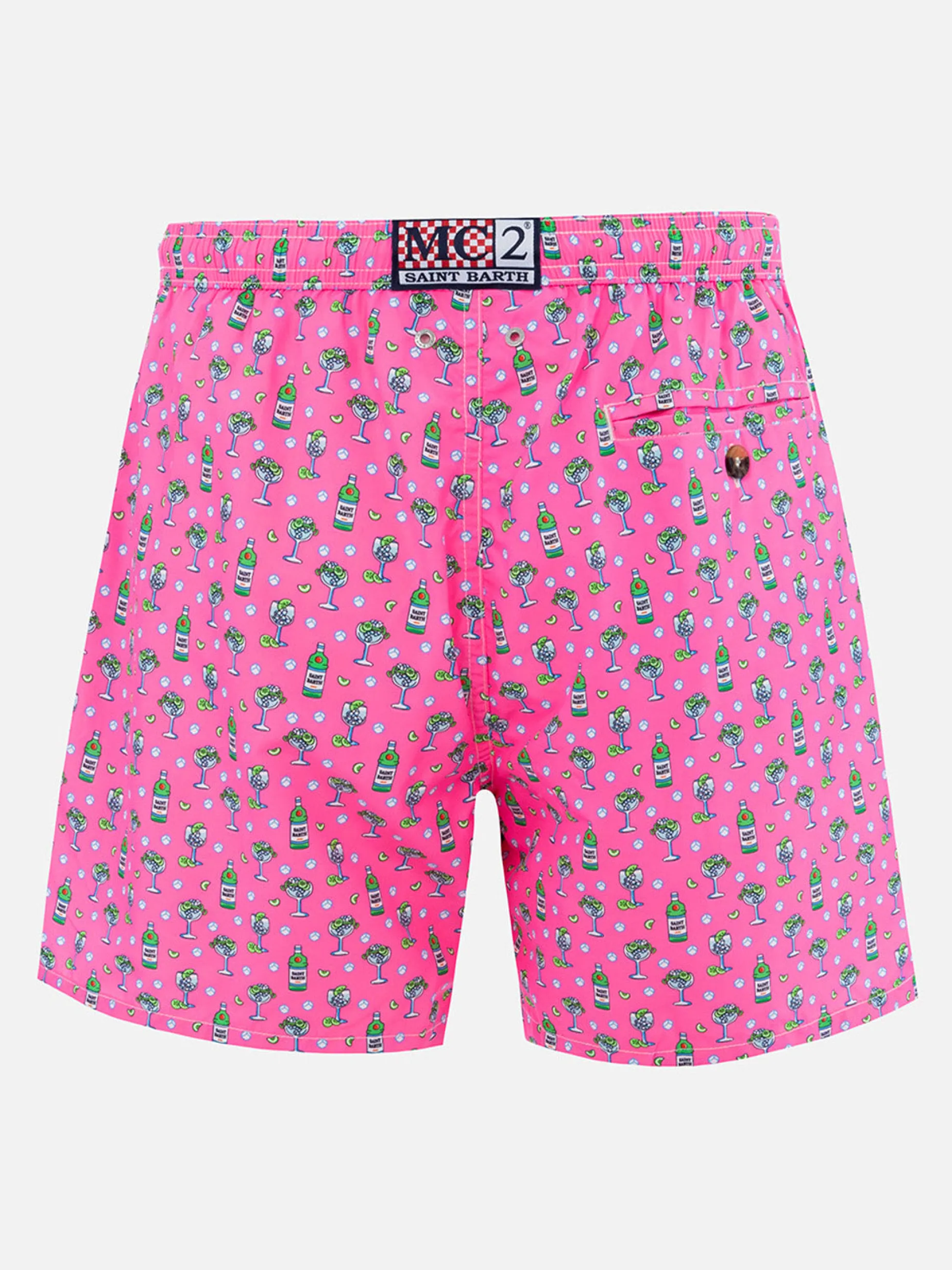 Herren-Badeshorts aus leichtem Stoff Lighting Micro Fantasy mit Eis- und Cocktail-Print