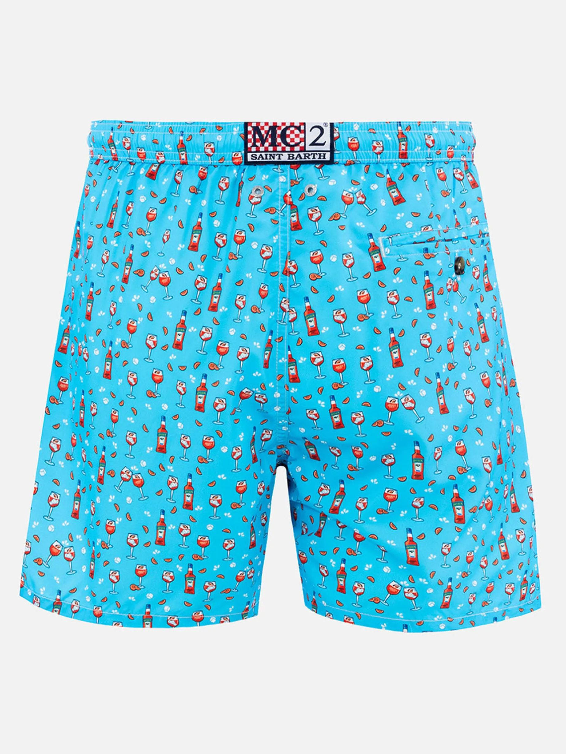 Herren-Badeshorts aus leichtem Stoff Lighting Micro Fantasy mit Aperol Spritz-Aufdruck | APEROL SONDEREDITION