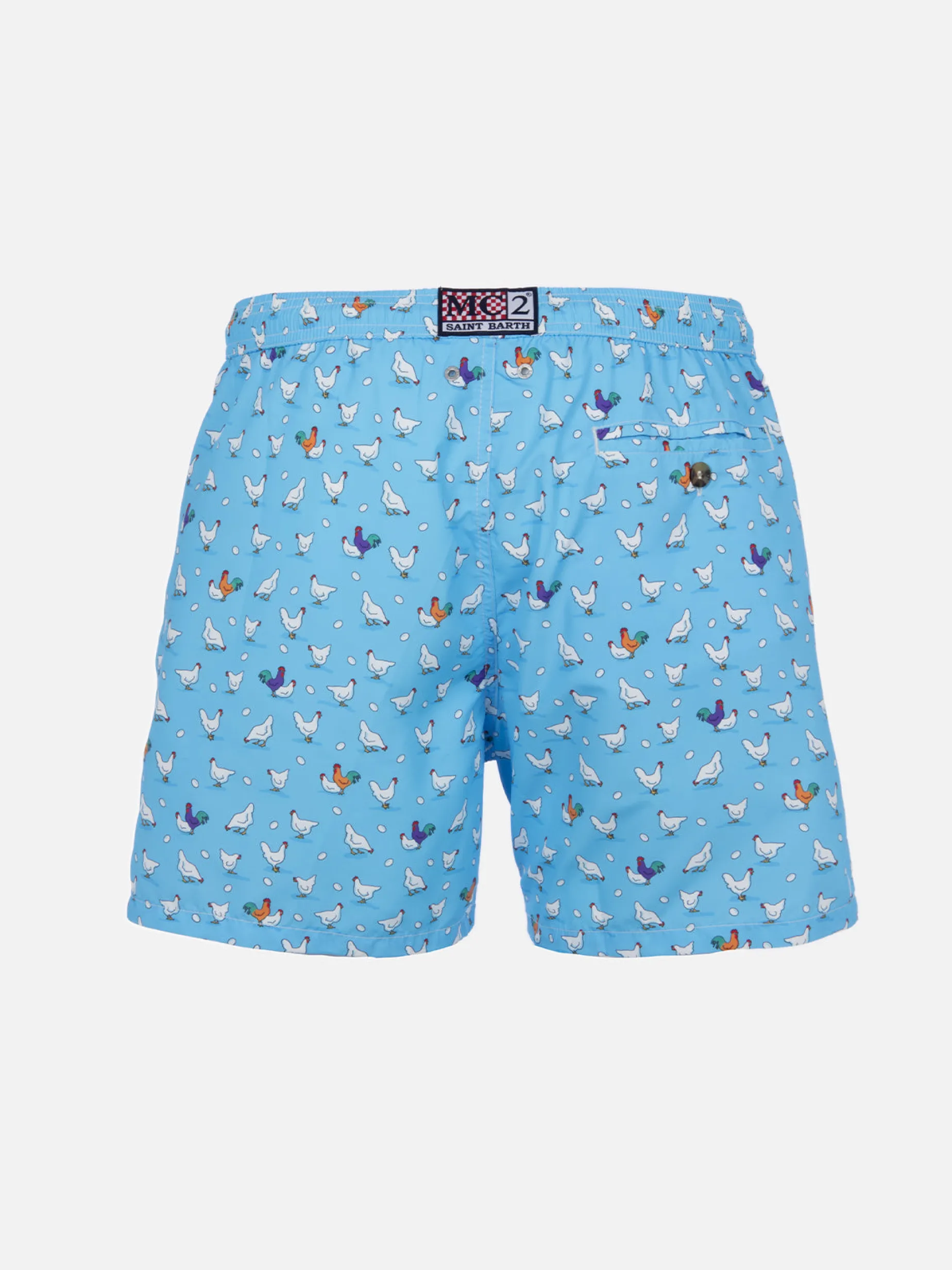 Herren-Badeshorts aus leichtem Stoff Lighting Micro Fantasy mit Hahnenprint