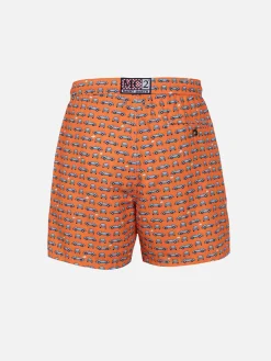 Herren-Badeshorts aus leichtem Stoff Lighting Micro Fantasy mit Autos-Aufdruck