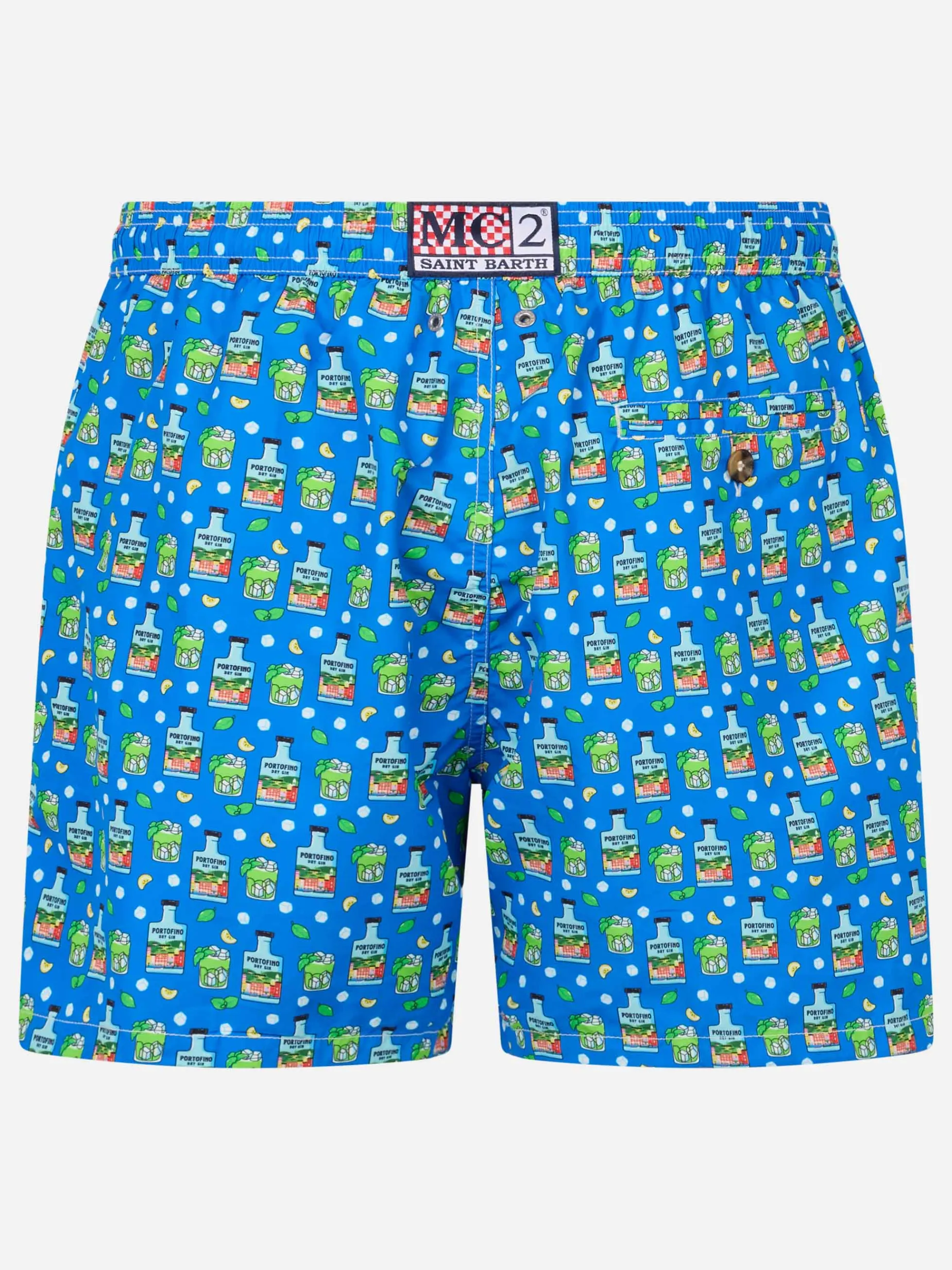 Herren-Badeshorts aus leichtem Stoff Lighting Micro Fantasy mit Paloma Portofino Gin-Aufdruck | PORTOFINO DRY GIN SONDEREDITION