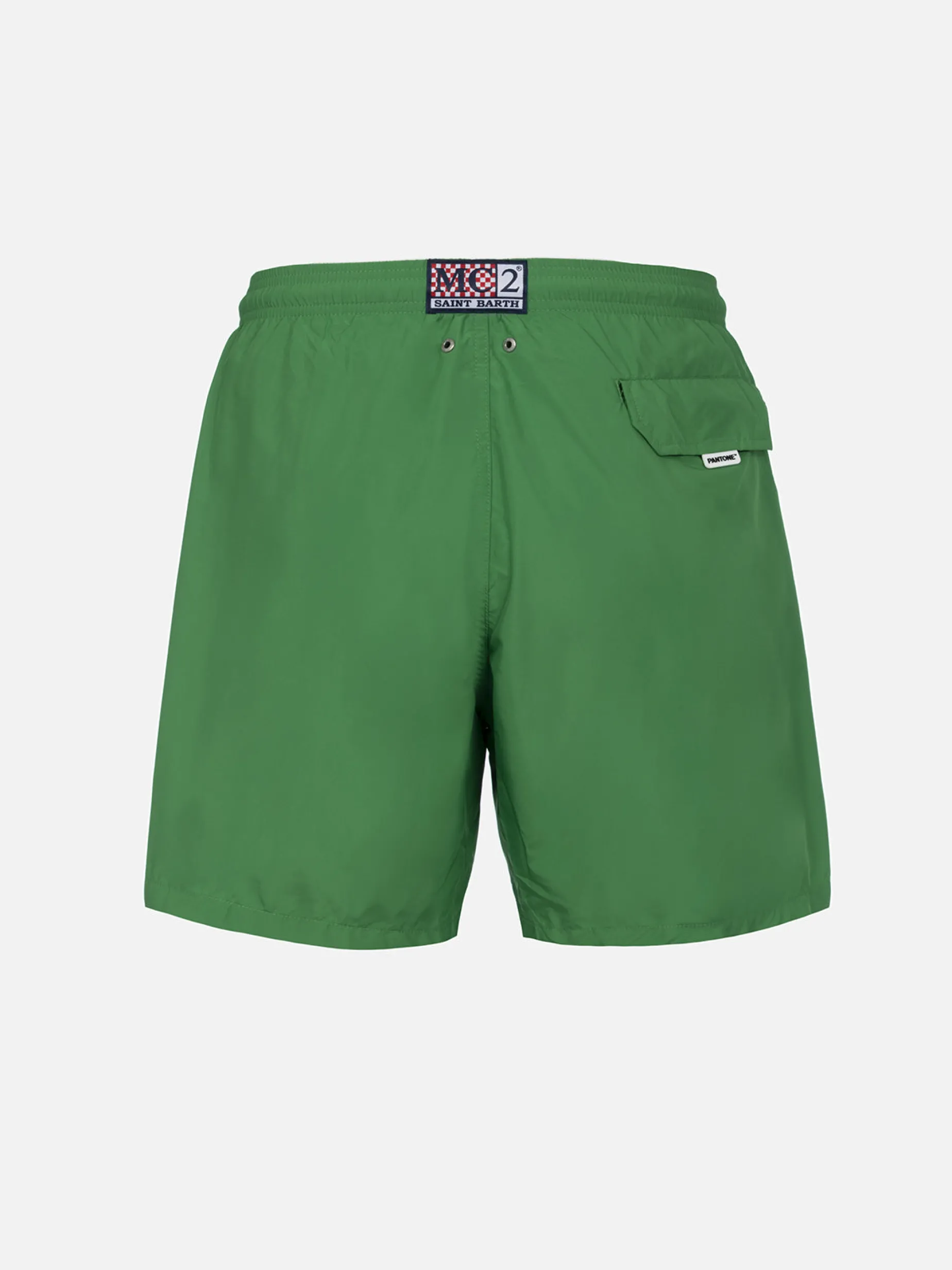 Herren-Badeshorts aus leichtem Stoff in Grasgrün Lighting Pantone | PANTONE-SONDERAUSGABE