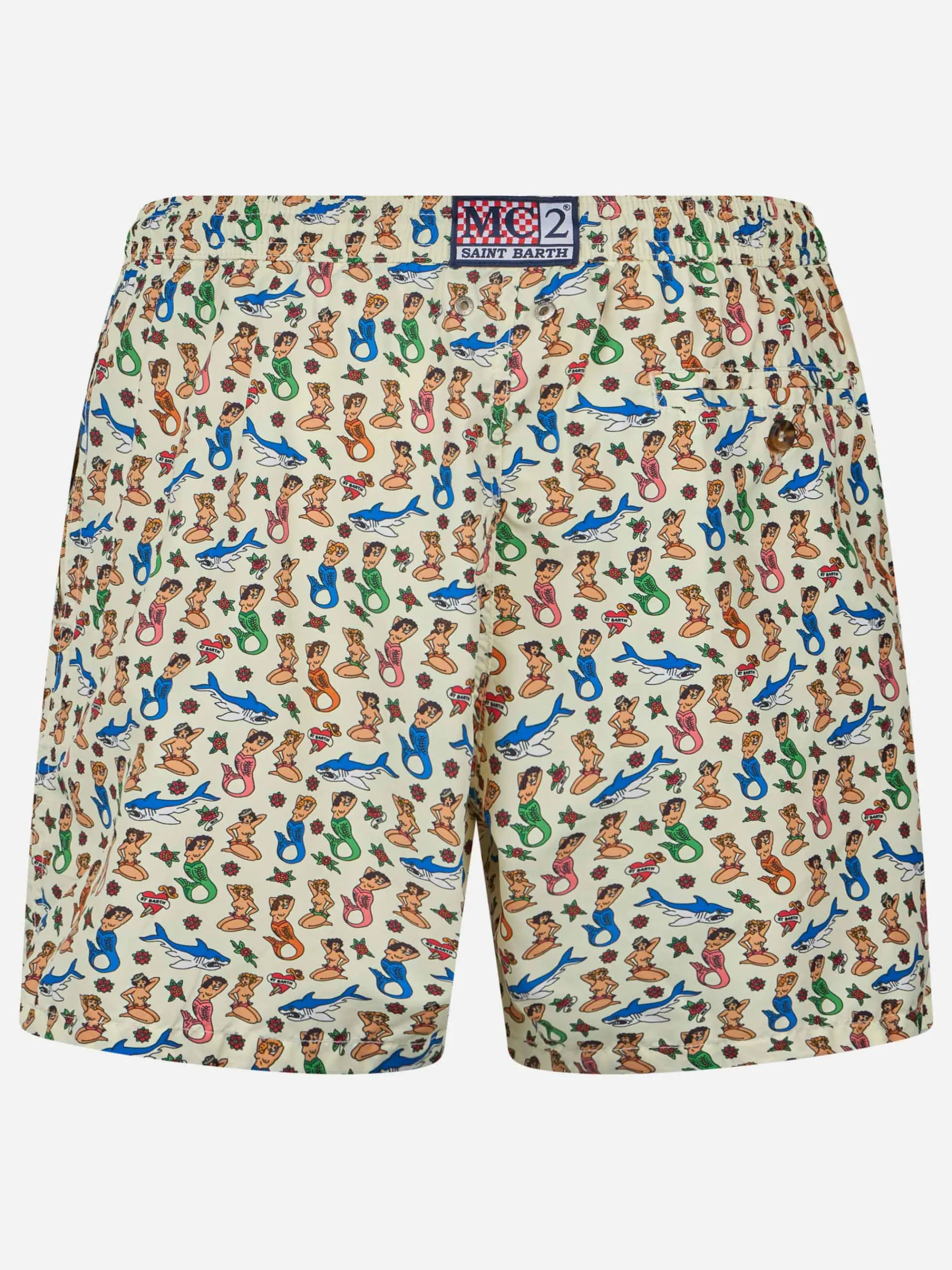 Herren-Badeshorts aus leichtem Stoff Lighting Micro Fantasy mit Meerjungfrauen-Print