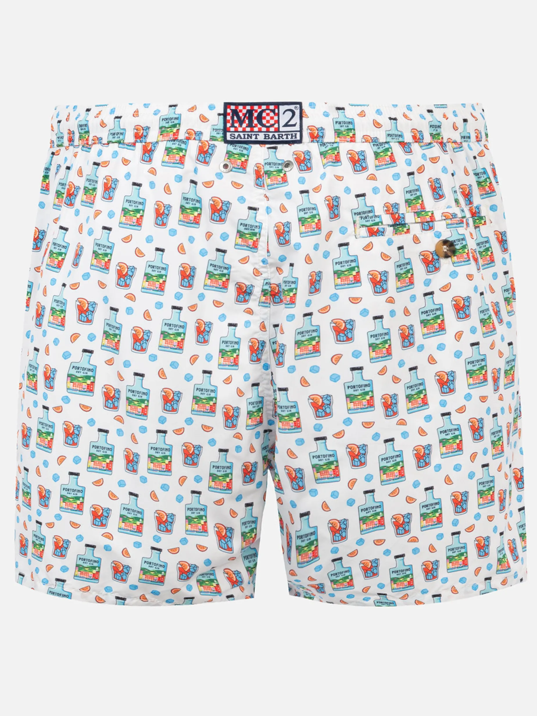 Herren-Badeshorts aus leichtem Stoff mit Portofino-Gin-Print | PORTOFINO DRY GIN SONDEREDITION