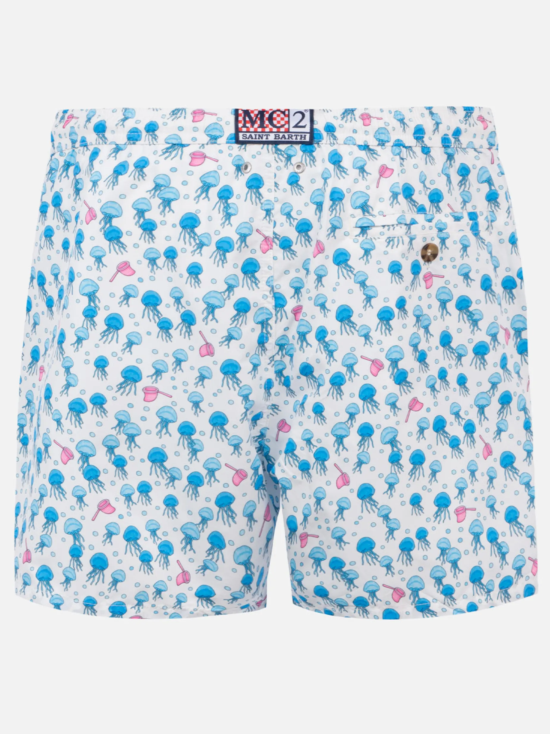 Herren-Badeshorts aus leichtem Stoff mit Quallen-Print
