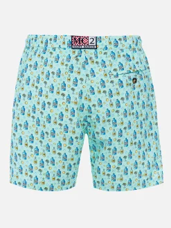 Herren-Badeshorts aus leichtem Stoff Lighting Micro Fantasy mit Gin-Tonic-Aufdruck