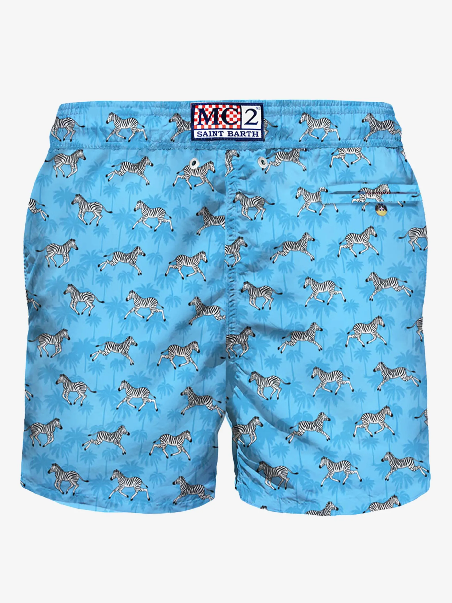 Herren-Badeshorts aus leichtem Stoff mit Zebramuster