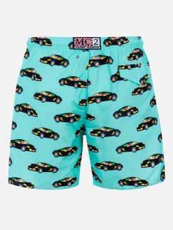 Herren-Badeshorts aus leichtem Stoff Lighting mit Lodola-Autoaufdruck | MARCO LODOLA SPECIAL EDITION