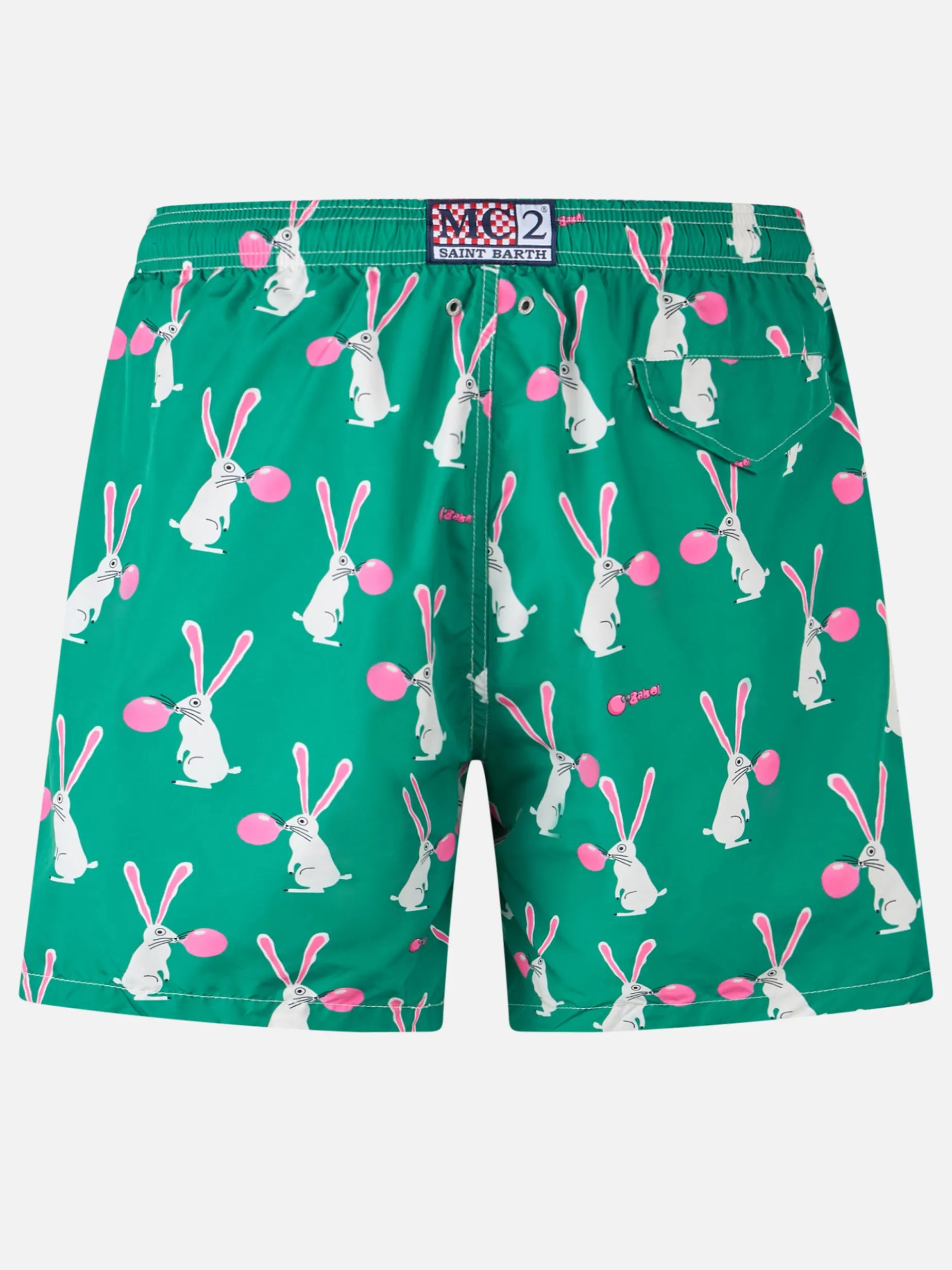 Herren-Badeshorts aus leichtem Stoff Lighting mit Big-Babol-Kaninchen-Aufdruck | GROSSE BABOL-SONDERAUSGABE